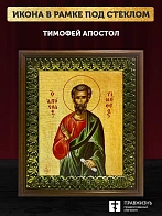 Икона Тимофей апостол, деревянная рамка с басмой и стеклом 18х21х2,5 см 138 Икона Тимофей апостол, деревянная рамка с басмой и стеклом 18х21х2,5 см 138