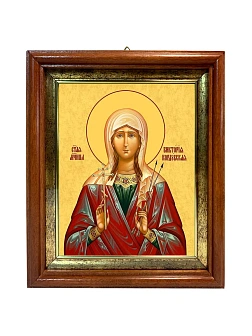 Икона Виктория Кордубская мученица в киоте 18х21х4 см 310