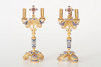 Дикирий-трикирий №23 филигрань, эмаль / золочение