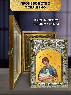 Икона Авель Праотец в ризе и деревянном киоте, 26х22 см