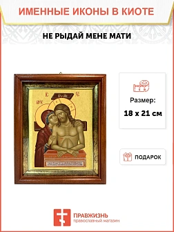 Икона Спаситель и Богородица Не рыдай Мене Мати в киоте 18х21х4 см 1223