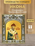 Икона Спиридон Тримифунтский в ризе, 18х14 см