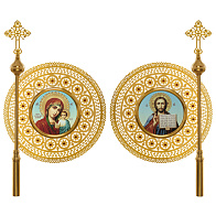 Хоругви №17 штамповка гравировка золочение камни без древок (пара) Хоругви №17 штамповка гравировка золочение камни без древок (пара)