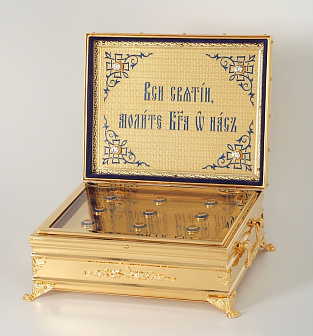 Ковчег для частиц святых мощей №11а золочение эмаль камни