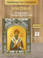 Икона Спиридон Тримифунтский в ризе, 18х14 см