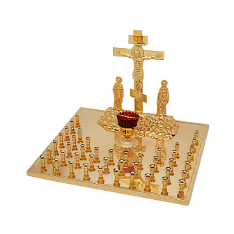 Крышка панихидного стола 44 свечи золоченая