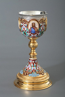 Потир 0.5л 4-финифти, филигрань, эмаль / золочение / серебряный стакан (УИН)