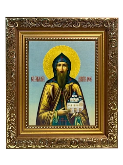 Икона Даниил Московский благоверный князь, широкая рамка 19,5х22,5х2 см 062