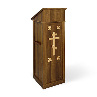 Аналой тумбовый с облицовкой с 2-мя полками и дверцей