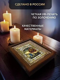Икона Иона Пророк в ризе и деревянном киоте, 26х22 см
