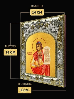 Икона Савел Персиянин в ризе, 18х14 см