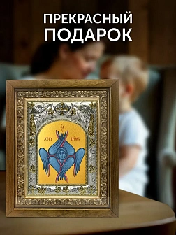 Икона Херувим Шестикрылый в ризе и деревянном киоте, 26х22 см