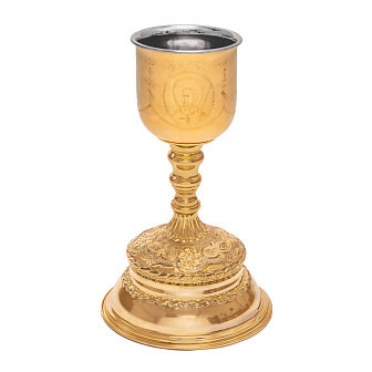 Потир-чаша №5 0, 5л с вкладышем (нерж. сталь) г / пластика ручная гравировка золочение