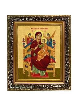Икона Божией Матери Всецарица, узкая рамка 17,5х20,5х2 см 054
