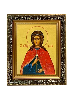 Икона Иулия Юлия мученица, узкая рамка 17,5х20,5х2 см 418