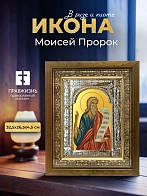 Икона Моисей Пророк в ризе и деревянном киоте, 33х27 см