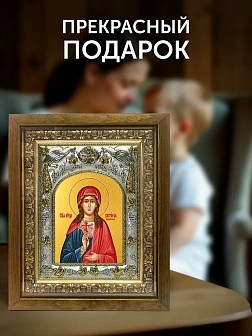 Икона Виктория Кордувийская в ризе и деревянном киоте, 26х22 см