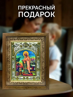 Икона Геронтисса Божия Матерь в ризе и деревянном киоте, 26х22 см