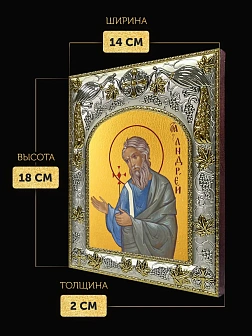 Икона Андрей Первозванный в ризе, 18х14 см