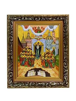 Икона Божьей Матери Непроходимая Дверь, узкая рамка 17,5х20,5х2 см 1106