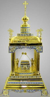 Дарохранительница филигранная №6 эмаль, финифть / золочение