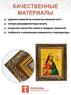 Икона Ирина Македонская великомученица, узкая рамка 17,5х20,5х2 см 083