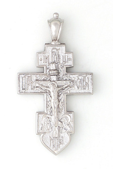 Крест мощевик малый латунь / серебрение