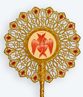 Рипида №12а выпильная золочение камни (пара) Рипида №12а выпильная золочение камни (пара)