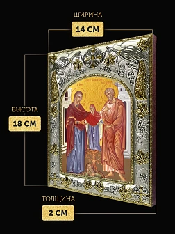 Икона Иоаким и Анна Богоотцы в ризе, 18х14 см