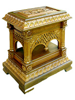 Мощевик резной напольный (на 50 частиц), вариант с крышкой