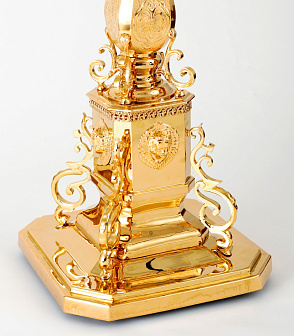 Семисвечник запрестольный с крестом золочение