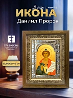 Икона Даниил Пророк в ризе и деревянном киоте, 33х27 см