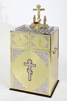 Стол панихидный 44 свечи комбинированный (крышка-нержав.сталь)