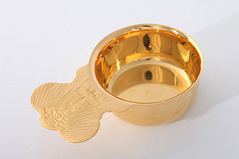 Ковш для теплоты латунь золочение