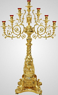 Семисвечник запрестольный №10 золочение Семисвечник запрестольный №10 золочение