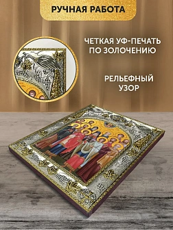 Икона Собор Святых Целителей в ризе, 18х14 см