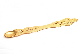 Лжица ручная гравировка, выпильная / золочение