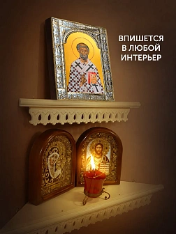Икона Августин Блаженный в ризе, 18x24 см