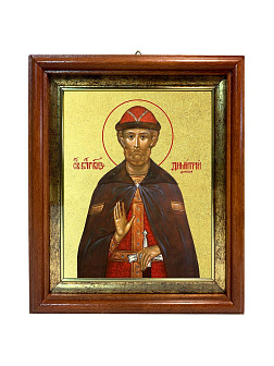 Икона "Дмитрий Донской", св. блгв. кн. Московский, с золочением поталью, 09037-УЛ