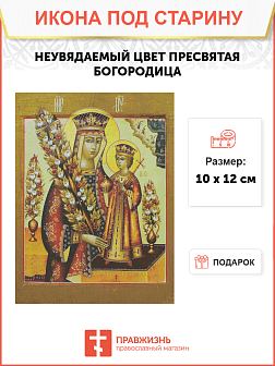 Икона Пресвятой Богородицы НЕУВЯДАЕМЫЙ ЦВЕТ (ПОД СТАРИНУ)