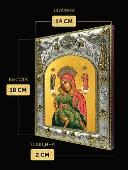 Икона Милостивая Киккская Божия Матерь в ризе, 18х14 см