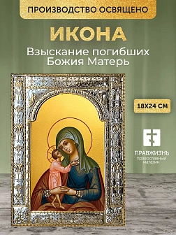 Икона Взыскание погибших Божия Матерь в ризе, 18x24 см