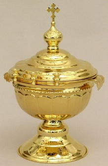 Чаша водосвятная большая золочение чеканка