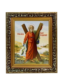 Икона Андрей Первозванный апостол, узкая рамка 17,5х20,5х2 см 602