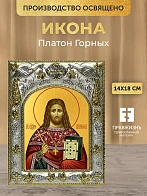 Икона Платон Горных в ризе, 18х14 см