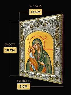 Икона Александрийская Божия Матерь в ризе, 18х14 см