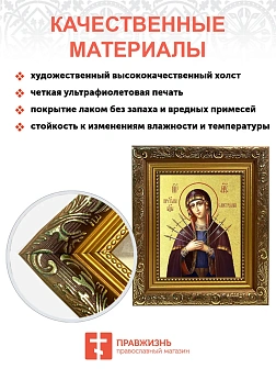 Икона Божией Матери "Семистрельная" с золочением поталью, 03065-УЛ