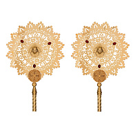 Рипида №11а штамповка золочение камни (пара) Рипида №11а штамповка золочение камни (пара)