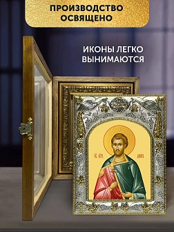 Икона Дион Римский в ризе и деревянном киоте, 26х22 см