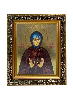 Икона Кира Берийская преподобная, узкая рамка 17,5х20,5х2 см 156